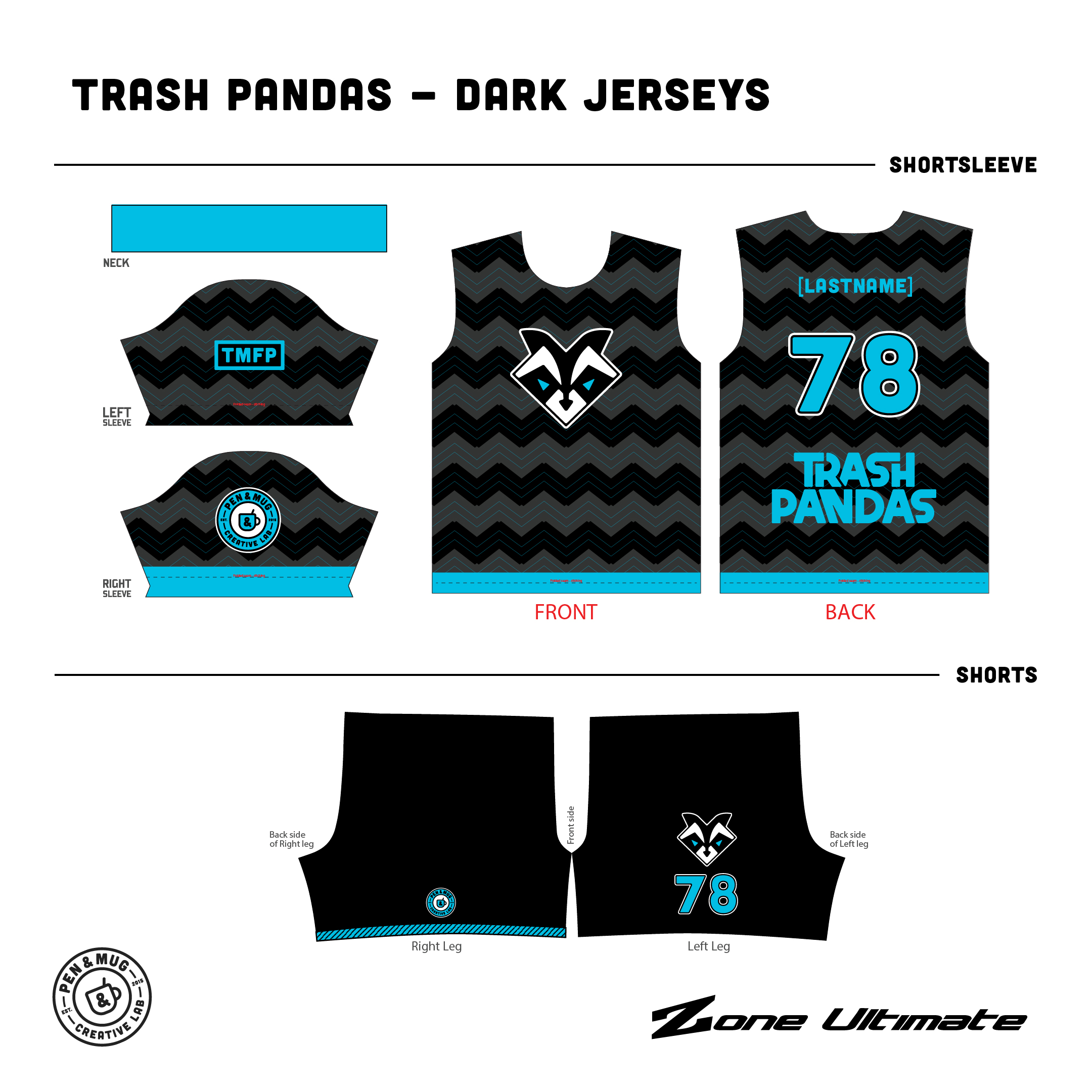 Trash Pandas dark jerseys mockup